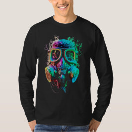 Neon Gas Mask: Vibrant Chaos Art T Shirt