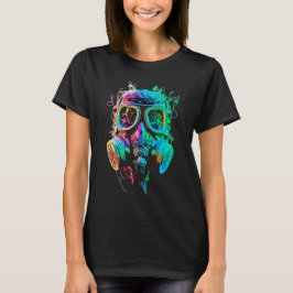Neon Gas Mask: Vibrant Chaos Art T Shirt
