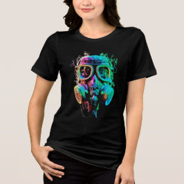 Neon Gas Mask: Vibrant Chaos Art T Shirt