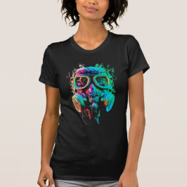 Neon Gas Mask: Vibrant Chaos Art T Shirt