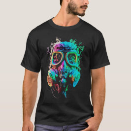 Neon Gas Mask: Vibrant Chaos Art T Shirt