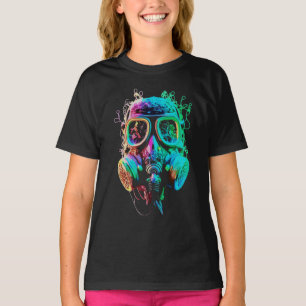Neon Gas Mask: Vibrant Chaos Art T Shirt
