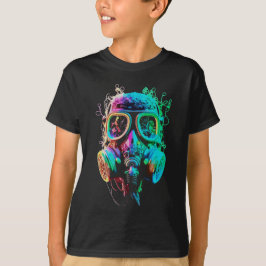 Neon Gas Mask: Vibrant Kaos Konst T Shirt