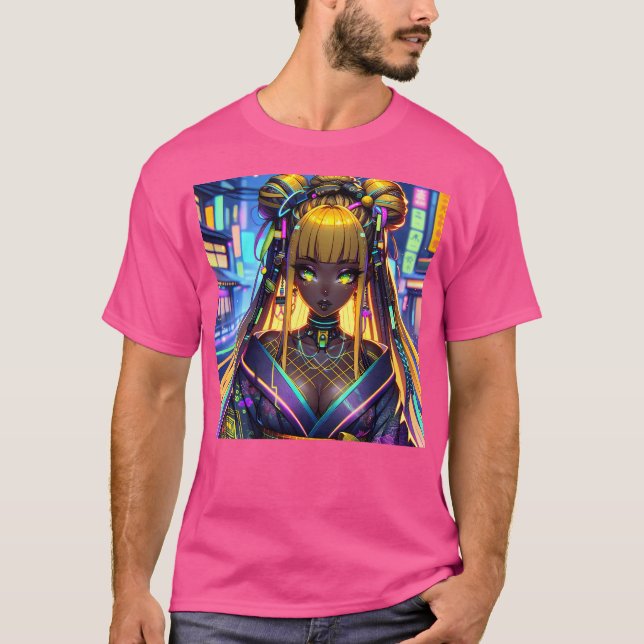 Neon Geisha Glamor T Shirt (Framsida)