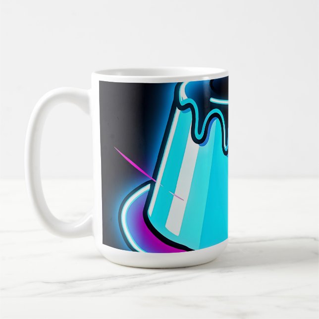 Neon Gelé Efterrät Konstkonstruktion Kaffemugg (Vänster)