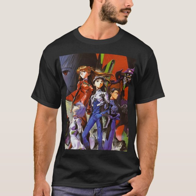 Neon Genesis Evangelion ANIME MANGA TECKNAD MEME T Shirt (Framsida)