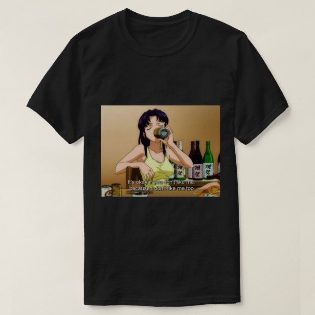 neon genesis evangelion misato katsuragi meme    t shirt (Design framsida)
