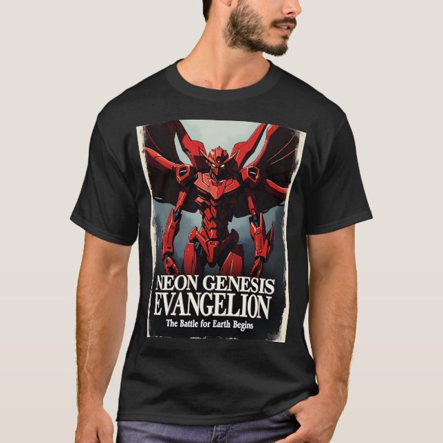 Neon Genesis Evangelion Slaget T Shirt (Framsida)
