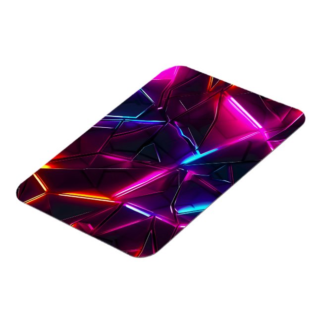 Neon Geometric Abstract Futuristic Cyberpunk Magnet (Vänstra Sidan)