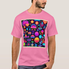 Neon Geometric Abstrakt T Shirt