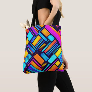 Neon Geometric Abstrakt Tygkasse