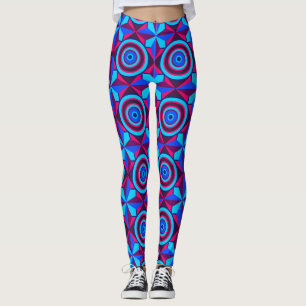 Neon Geometric Cyberpunk Leggings