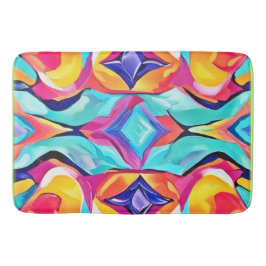 Neon Geometric Fusion Art Badrumsmatta