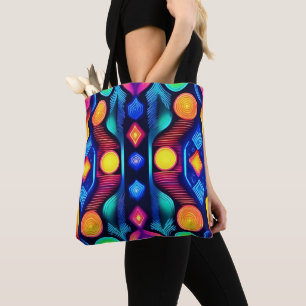 Neon Geometric Mandala Art Tygkasse