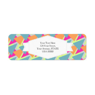 Neon Geometric Mönster Returadress Etikett