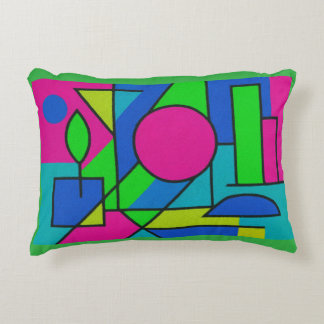 Neon Geometric Shapes - Fet Abstrakt Pillow-design Prydnadskudde