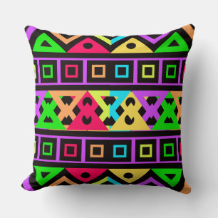 Neon Geometric Tribal Dekorativ kudde
