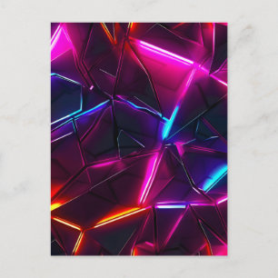 Neon Geometrisk Abstrakt Futuristisk Cyberpunk Helg Vykort