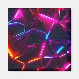 Neon Geometrisk Abstrakt Futuristisk Cyberpunk Magnet