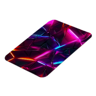 Neon Geometrisk Abstrakt Futuristisk Cyberpunk Magnet