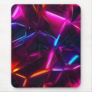 Neon Geometrisk Abstrakt Futuristisk Cyberpunk Musmatta