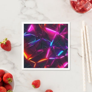 Neon Geometrisk Abstrakt Futuristisk Cyberpunk Pappersservett