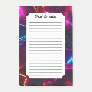 Neon Geometrisk Abstrakt Futuristisk Cyberpunk Post-it Block
