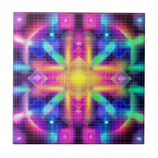 Neon Geometrisk Kakelplatta (Framsidan)