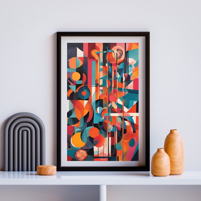 Neon Geometrisk Symfoni Poster (Skapare uppladdad)