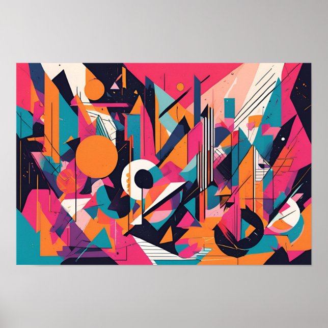  Neon Geometry Rush Poster (Framsidan)