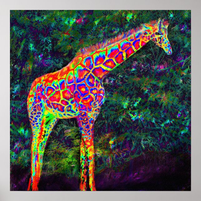 neon giraffe poster (Framsidan)