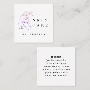 Neon Girl Aesthetics &Social Media Skincare Beauty Fyrkantigt Visitkort