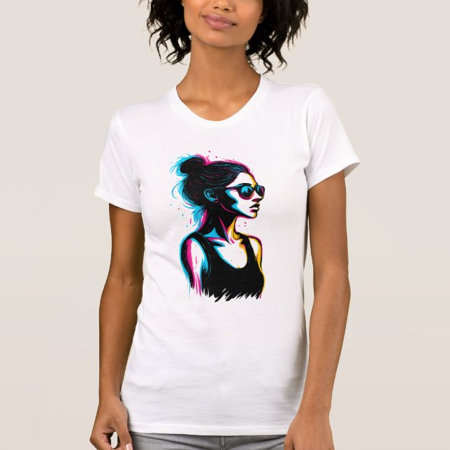 Neon Girl Profile Graphic Tee (Framsida)