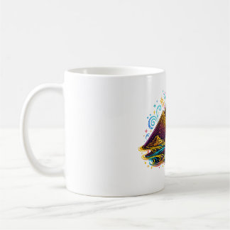 Neon Giza Pyramider Linje Art Mugg