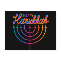 Neon Glad Hanukkah Menorah