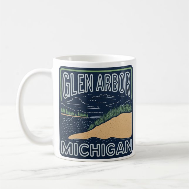 Neon Glen Arbor Michigan Kaffemugg (Vänster)