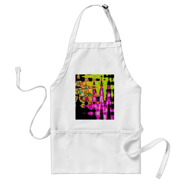 Neon Glitch Abstrakt Konst Affisch Tryck Förkläde (Framsidan)