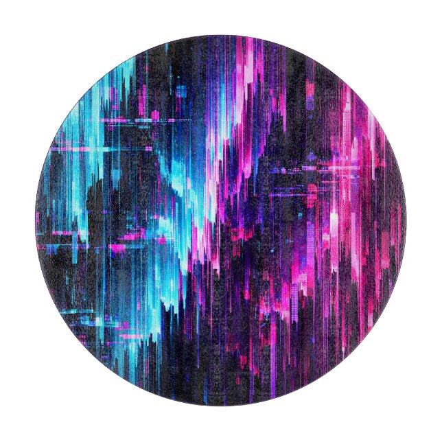 Neon Glitch Data Ström Abstrakt (Framsidan)