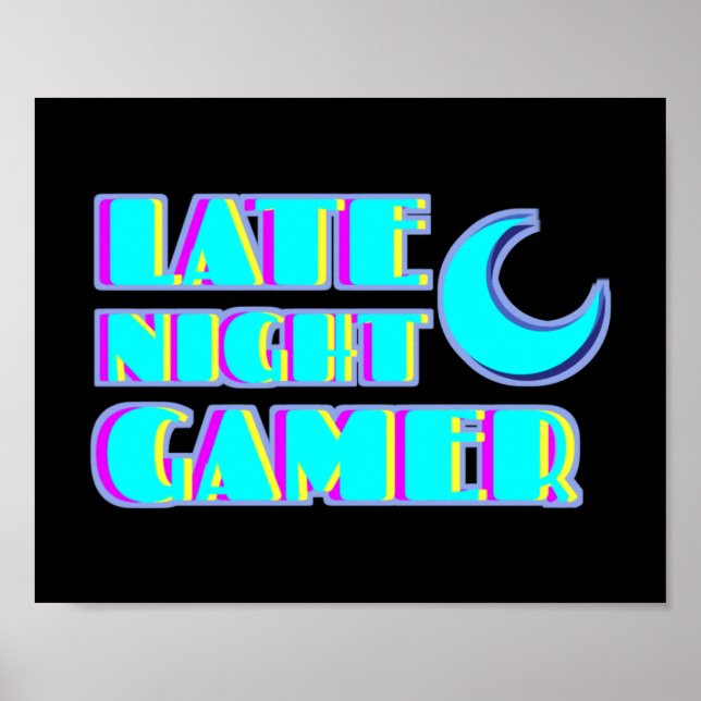 Neon Glitch Gamer Affisch | Synthwave Konst (Framsidan)