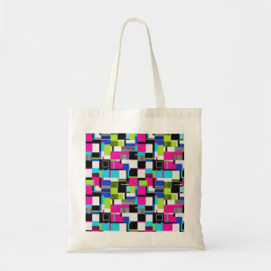 Neon Glitch Geometrisk Canvas Väskor