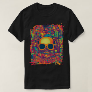 "Neon Glitch Vibes" Abstrakt Konst T-Shirt – 