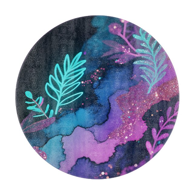 Neon Glitter Botanisk Abstrakt (Framsidan)