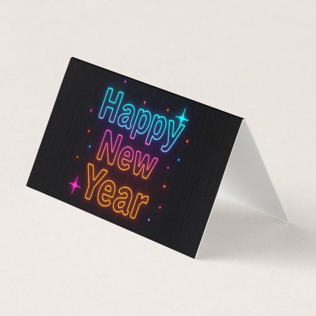 Neon Glöd Gradient Typografi Feststämning Cool Kort (Baksida)