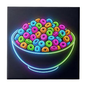 Neon Glöd Spannmåls Skål Kakelplatta