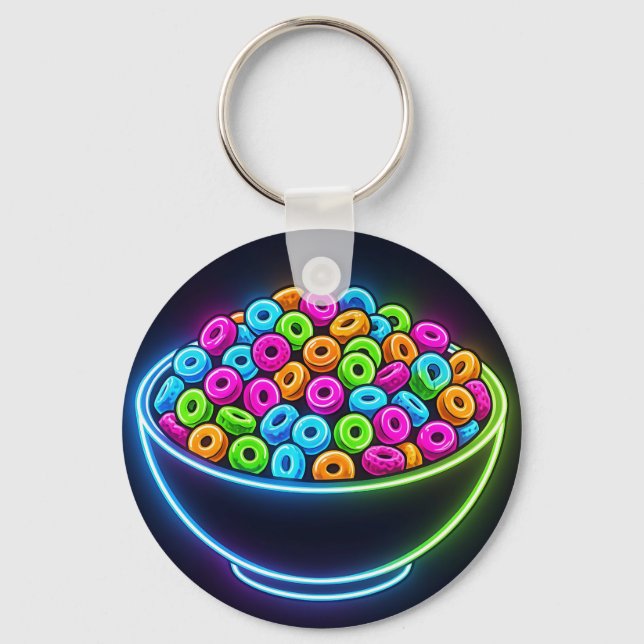 Neon Glöd Spannmåls Skål Nyckelring (Framsida)