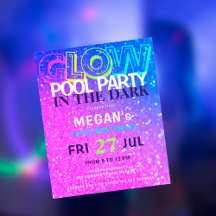 Neon glöd tonåringar budget födelsedagsfest inbjud