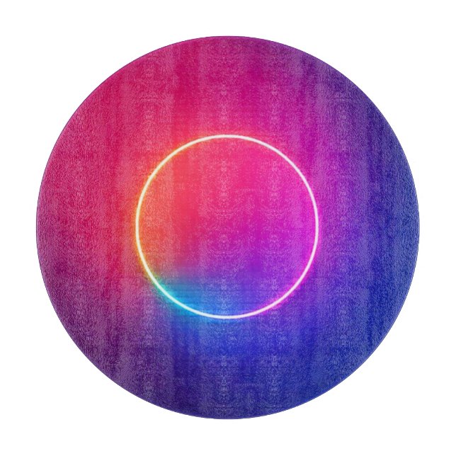 Neon Glödcirkel Abstrakt Konst (Framsidan)