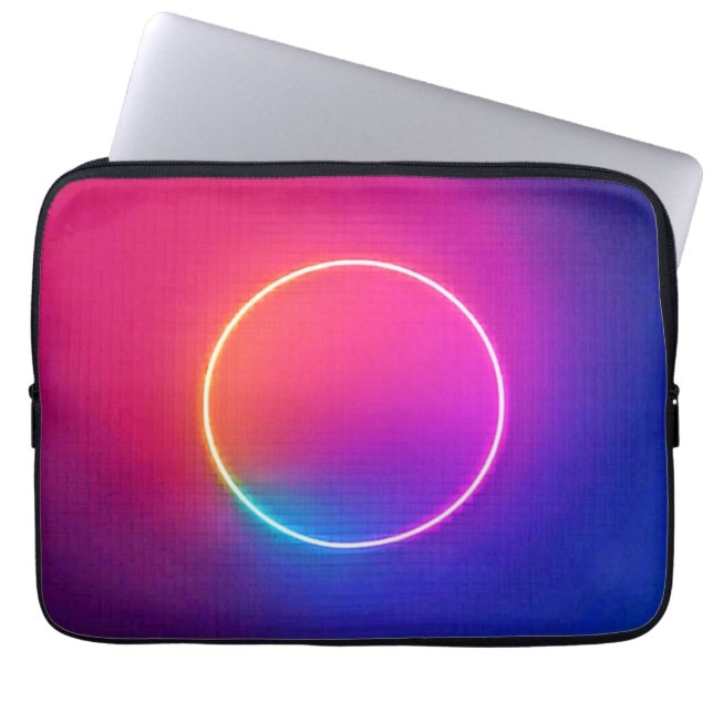Neon Glödcirkel Abstrakt Konst Laptop Fodral (Framsidan)