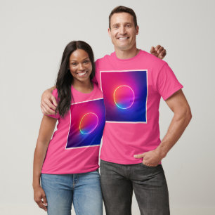 Neon Glödcirkel Abstrakt Konst T Shirt