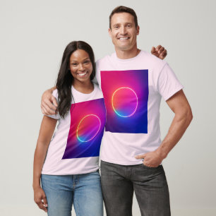 Neon Glödcirkel Abstrakt Konst T Shirt